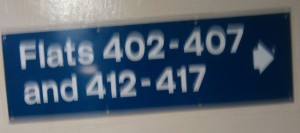 The inaccurate signage on the 4th floor.